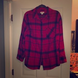 Ava & Viv Flannel Shirt - Red Plaid - sz 2X